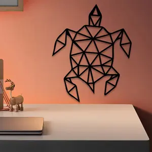 1pc 2D Flat Geometric Turtle Metal Wall Art, 2D Flat Geometric Turtle Statue Mural, Perfect for Living Room, Bedroom, Bathroom Decor, Indoor/Outdoor Decor, Christmas Decor, Ideal Gift for Nature Lovers weird home decor