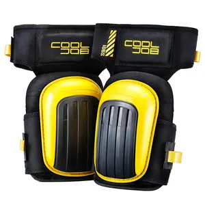 COOLJOB Professional Knee Pads with Heavy Duty Anti-Slip Cap, Comfortable Foam Cushion and Extra Thick Gel Padding
