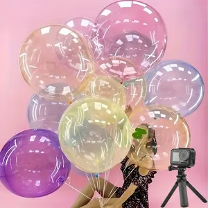 6 18 inch ultra large transparent bubble balloons, stretchable giant transparent bubble balloons, suitable for birthday parties, wedding decorations, studio pose props scenes, celebration arrangements, party decorations
