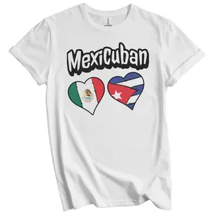 Mexicuban Mexican Cuban Flag Heart Combo Mexico Cuba T-Shirt