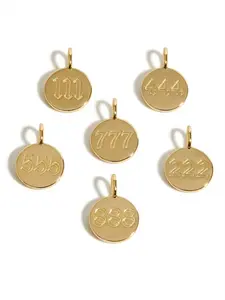 Stainless steel angel number 111-999 round pendant DIY pendant 18k gold plated coin accessory