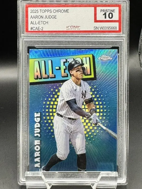 2025 Topps Chrome All Etch Baseball Card Aaron Judge #CAE-2 Graded Pristine 10