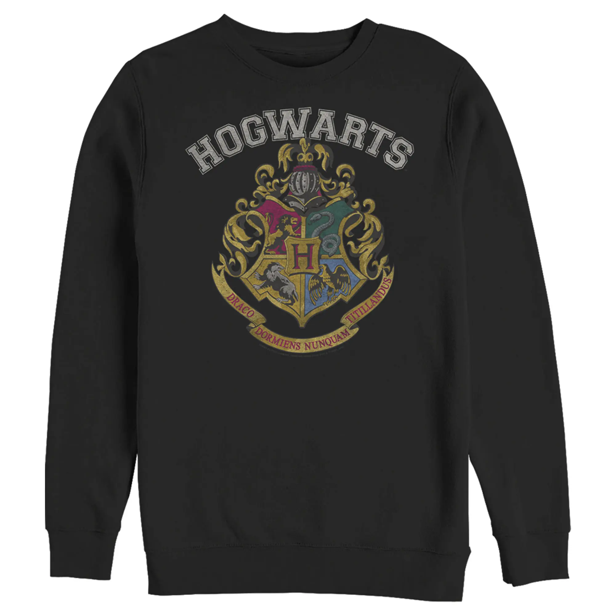 Men's Harry Potter Vintage Hogwarts Crest White Sweatshirt