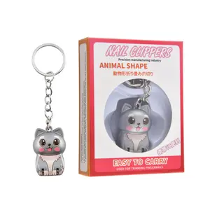 3D Dog Keychain Foldable Nail Cutter Stainless Steel Nail Clippers Rotary Toenail Fingernail Manicure Trimmer Manicure