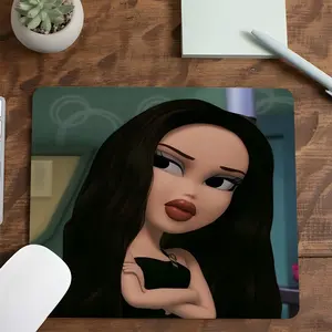 Y2K Aesthetic Fashion Doll Gaming Mouse Pad, Anime Mousepad, Made for Gaming, Glam Retro Design, Non-Slip Smooth Surface Mousepad, Small Size Suitable for Laptop, Desktop Computer Games, Work, Daily Use