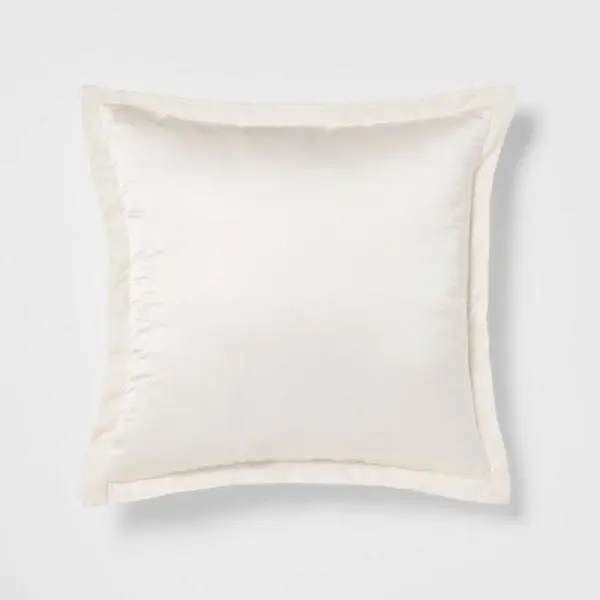 Threshold Luxe Euro Sateen Decorative Pillow with Velvet Trim - 1-Piece, 24x24 in (24 inches (l) x 24 inches (w)), Spot or Wipe Clean Line Dry or Lay Flat to Dry, Standard 100 by OEKO-TEX Certified