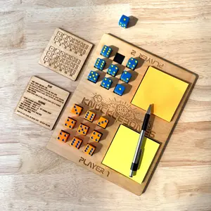 Knucklebones - Wooden 2 Player Dice Battle Game – Fast Strategy Knock-Out Board Game