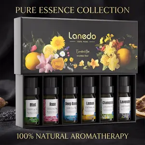 Aromatherapy & Candle Making Essential Oils Set, 6x10ml 100% Pure Fragrance Oils for Diffusers, Humidifiers, Home Scent, DIY Candle Making - Lavender, Mint, Rose, Lemon, Chamomile, Deep Ocean
