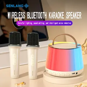 Home audio and video entertainment, portable speaker, karaoke, karaoke with microphone, portable small speaker, suitable for families, outdoor camping, singing， Audio, Speakers,