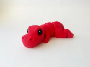ZOU's Red T-Rex Dino Fidget Toy - Medium High-Quality 3D-Printed Articulated Buddy with Tiki-Taka Noise for Indoor and Outdoor Play & Stress Relief
