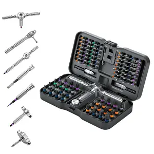 100-In-1 Ratchet Screwdriver Set, Multifunctional Screwdriver, Magnetic Precision Screwdriver, 40nm Torque, H6/h4 Bits & Phillips Head, Ideal Christmas Gift for DIY Repair