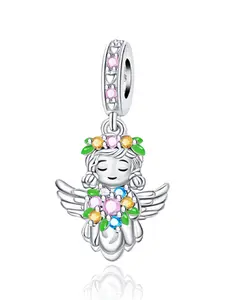 High-Quality Silver Color Angel Pendant, DIY Jewelry Making Kit, Unique Minimalist Design, Perfect for Bracelets and Necklaces
