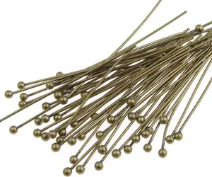 200pcs Round Ball Head Pins Headpin 50mm (2 Inch) Tarnish Resistant Antique Bronze Plated Brass(Wire 0.8mm/20 Gauge) for DIY Craft Jewelry Making CF45-50