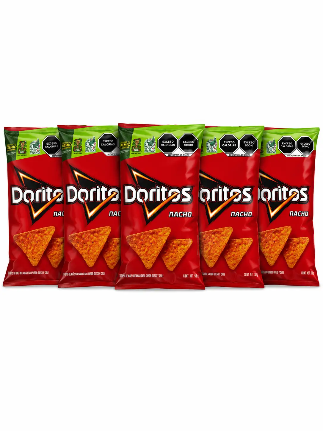 Pack 5 Doritos Nacho Mexican Chips -Desde Mexico -58 gramos