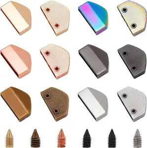 12 Sets Metal Belt Buckle End Tips, 6 Colors 1 Inch Webbing Zipper Tips Strap End  with Screws Bag Zip Decorative Clip Buckles for DIY Sewing Craft Making Belt Clip Repair Belts Ending