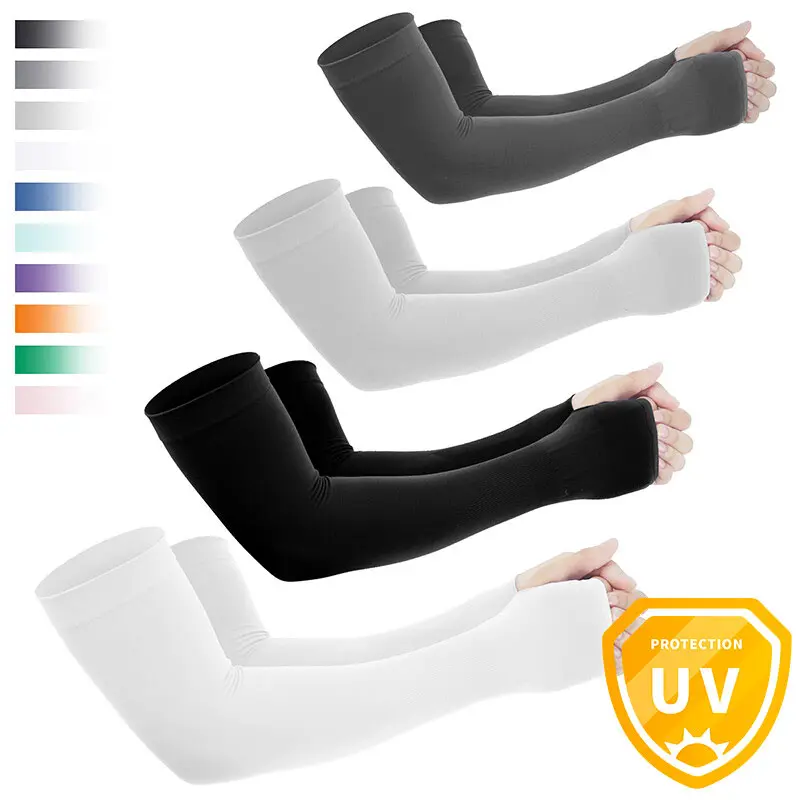 CATTIBOR UPF50+ UV Arm Sleeves - Anti-UV Ice Silk, Compression Cooling, Heat & Sun Protection Sports Sleeves & Support for Men, Youth Summer Arm Protectors, Uv Arm Sports Sleeves & Support