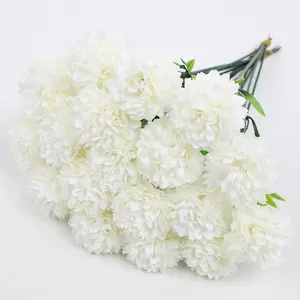 14 realistic artificial chrysanthemums-no maintenance required fake flower decorations, multi-colored bouquets (white, red, yellow, green) for weddings, parties, tabletop centerpieces-four seasons indoor and outdoor-durable plastic Realistic Faux Flowers