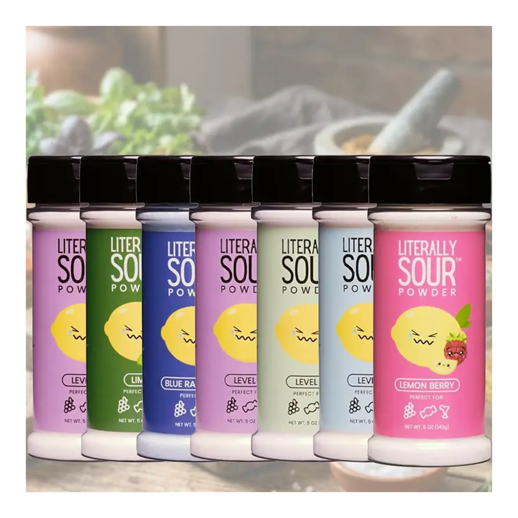 Padiano's Kitchen-Literally Sour Powder - Sugar and Sour Mix - Dye Free - 5oz - Perfect for Fruit, Candy, Drinks