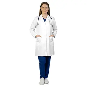 HEEDFIT Premium Quality White Lab Coats for Women, A Full White Poly-Cotton 35” Women's Doctor Lab Coat