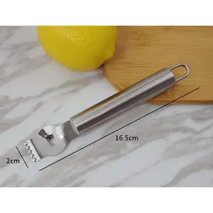 Stainless Steel Lemon Zester Grater with Channel knife Citrus Orange Peeling Tool Fruit Peelers