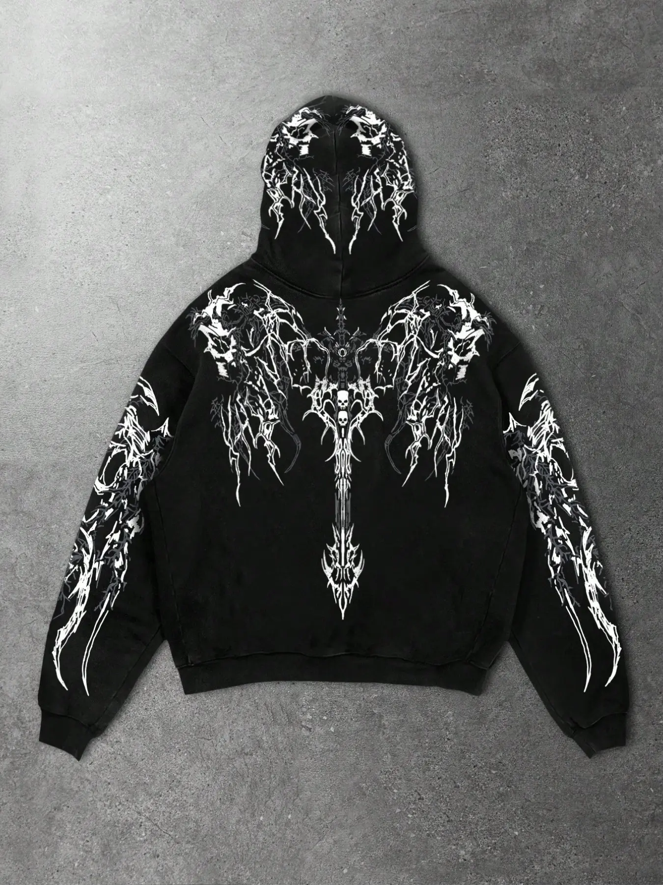 Men's Fall & Winter Hoodie, Fashion Casual Clothing, Comfortable Loose Fit, Skull Cross Print, Long Sleeve, Perfect Gift, Unique Design, Trendy Apparel, Menswear, Gothic Style Hoodie, Graphic Print Hoodie, Fashion Hoodies