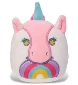 Dollibu Snug-Mooshies Unicorn Stuffed Toy, 4" Plush Figure for 0-12 Years, Animals & Nature Themed Birthday Gift, 3.5L Capacity