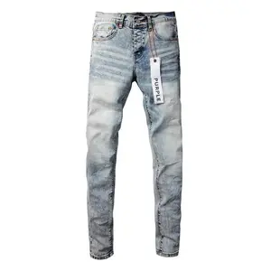 Grid Wardrobe Purple Jeans Light Tie Dyed Snowflake High Quality Denim Pants Baggy Pants Springtok Menswear New Fashion Trend