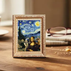 Famous Art Figures Taking Selfie Magnetic Fridge Magnet, Surreal Pop Art Decor, Funny Altered Masterpiece Magnet for Kitchen, Gift for Art History Fans