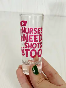 Kenzie's Boutique Handmade Nurse Week Gift - Appreciation Thank You Shot Glass – Need Shots Too for Women Men – Funny Care Gag Package - Graduation - Practitioner RN Nurse Cup Graduate Student Drinkware Practitioner CNA CNM CRN CRNA LPN LVN NA NP Sturdy