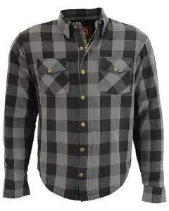 Milwaukee Leather Men's Performance Men'S Aramid Checkered Plaid Biker - 4Xl