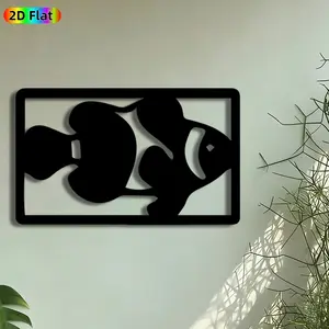 1pc Clownfish Metal Wall Art, Nemo Fish Statue Mural, Artistic Metalwork, Intricate Craftsmanship, Perfect for Summer, Housewarming Decor, Perfect for Living Room Bedroom Bathroom Decor, Ideal Gift for Marine Life Enthusiasts.