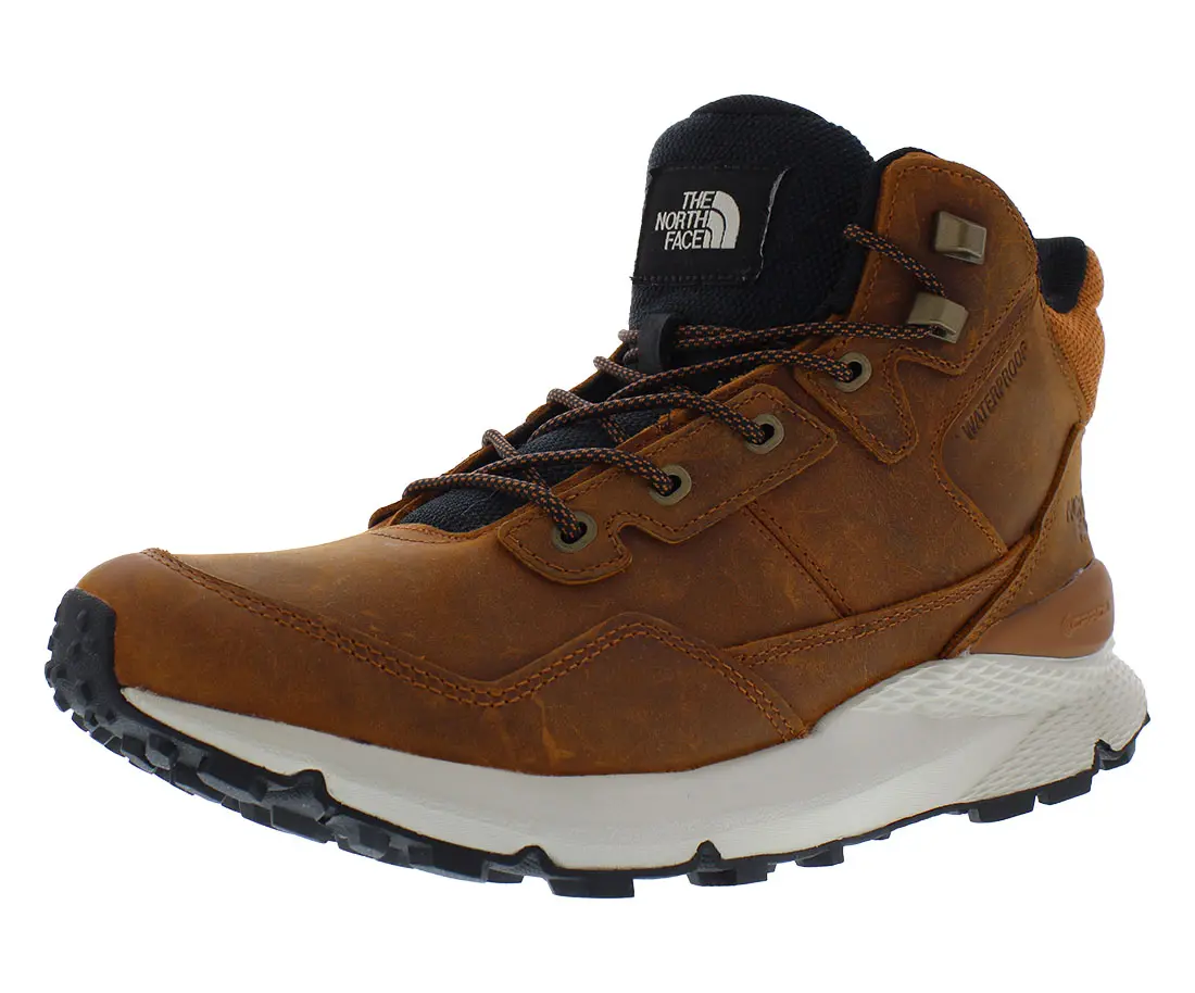 The North Face Vals II Mid Leather WP Men's Athletic Sneaker, Outdoor Sports Shoes, Durable Footwear Trainer, Walking Shoes, Closed, Casual, Running, Waterproof, Closed Toe