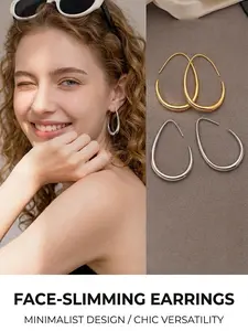 Elegant Waterdrop Shaped Earrings, High Shine Zinc Alloy Minimalist Design, Bohemian Style for Everyday Use, Perfect Holiday Gift