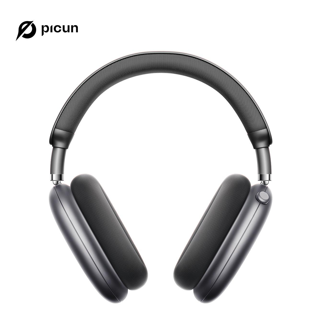 Picun F8 Pro Active Noise Canceling Wireless Headphones - 52dB ANC、 5 Smart ENC Mics、 Detachable Fabric Ear Cups、 iPhone