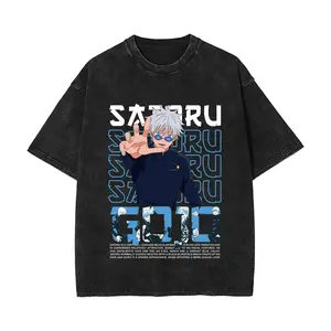 valentine shirts Jujutsu Kaisen Anime Ryomen 12Sukuna Washed T-Shirt Vintage Harajuku Cotton Men's Streetwear Oversized Women Short Sleeves Unisex