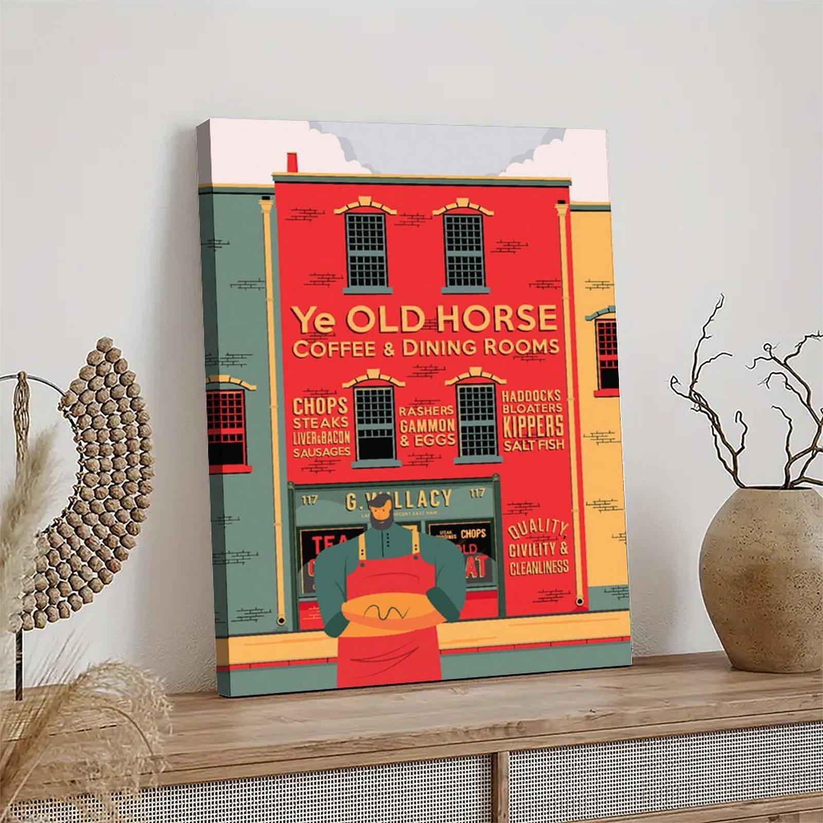 Vintage Poster Fuller Street London Illustration Poster Decorative Painting Canvas Wall Art Picture Print Modern Family Bedroom Decor