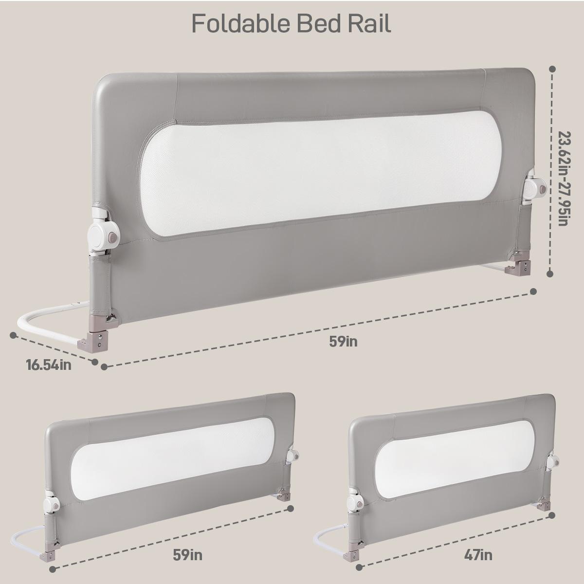 Bed Rail for Toddlers, CAVEEN 47" Toddler Bed Rails, Baby Bed Rail Guard, for Twin, Full, Queen, King Bunk Size Bed Swing Down Bedrail Extral Tall Child Safety Side Railing Guards for Kids, Valentine's Day