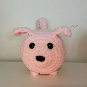 Crochet light baby pink Loaf dog handmade plush