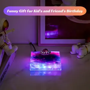 Magnetic Levitation UFO Lamp Colorful LED Light with Starry Base 360° Rotating and Spinning in the Air Home & Office Decor Funny Gift for Kids and Friend's Birthday