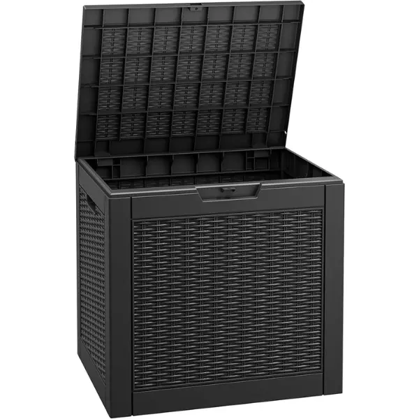 31 Gal Waterproof Lockable Resin Outdoor Deck Box - Home Organizer for Porch/Patio Package Delivery, Parcel/Tool Storage, Black