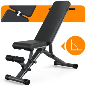 KURONO 90° Adjustable Weight Bench Workout Bench, 800 LB Heavy Duty Incline Decline Bench for Home Gym, Easy Assembly Foldable Training Lifting Bench, Ultra Short Gap 2024 New Version