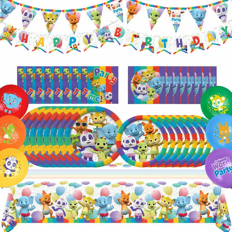 Word Party Birthday Supplies Complete Set for 16 Guests