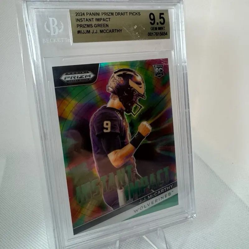 Beckett 2024 Draft Picks JJ McCarthy Green Instant Impact RC