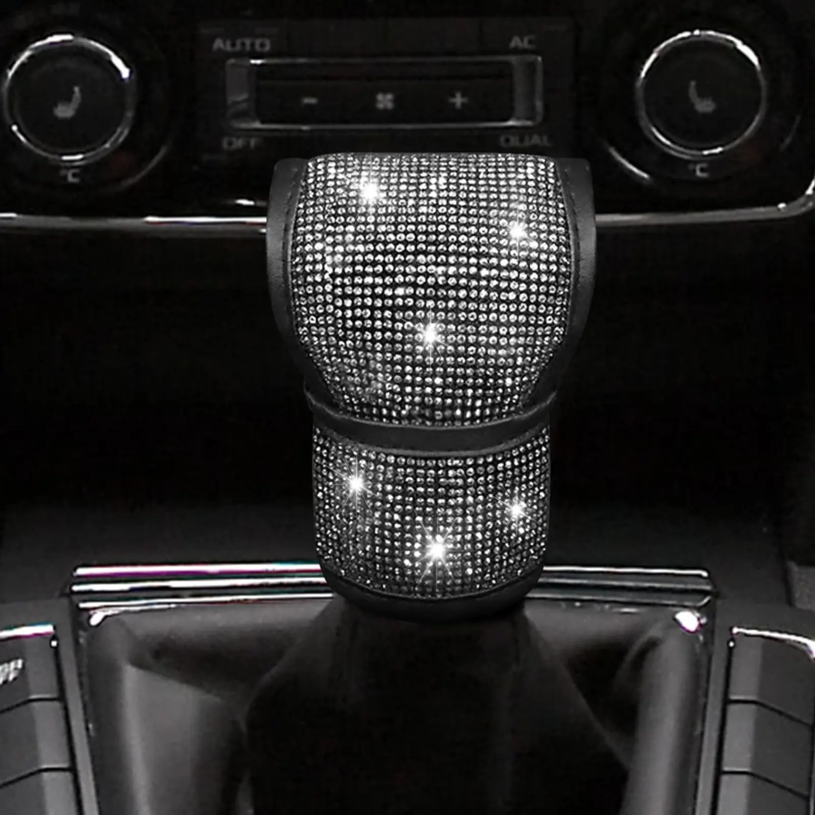 Diamond-Embellished Automotive Gear Shift Cover - Rhinestone-Studded Gear Knob Sleeve, Stylish Design Car Accessory, Shift Lever Protector, Car Accessories
