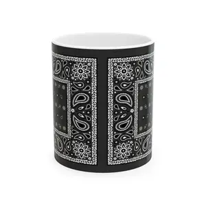 Black Paisley Bandana Mug | Ceramic Mug