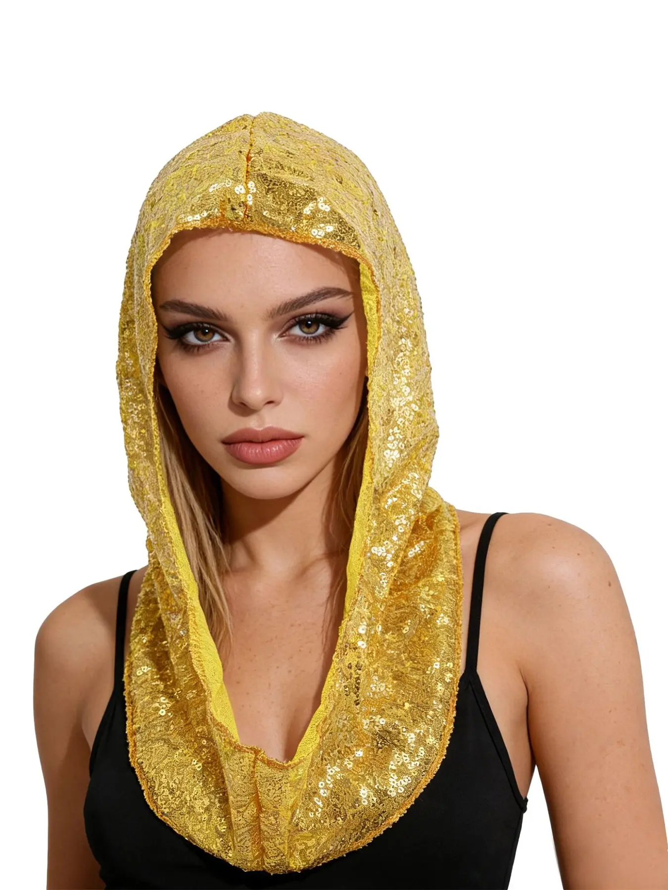 Women's Sequin Lace Headscarf, Turban Hijab, Turban Wrap, Sparkly Scarf, Comfortable Soft Breathable, Slip-On Hat, Spring Summer Elegant Hair Accessory, Travel Party