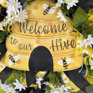 Welcome To My Hive Wreath, Bee Wreath,Springtime,Everyday