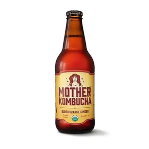 12 pack Mother Kombucha Blood Orange Ginger: Organic, Vegan, Low Sugar, Bottle