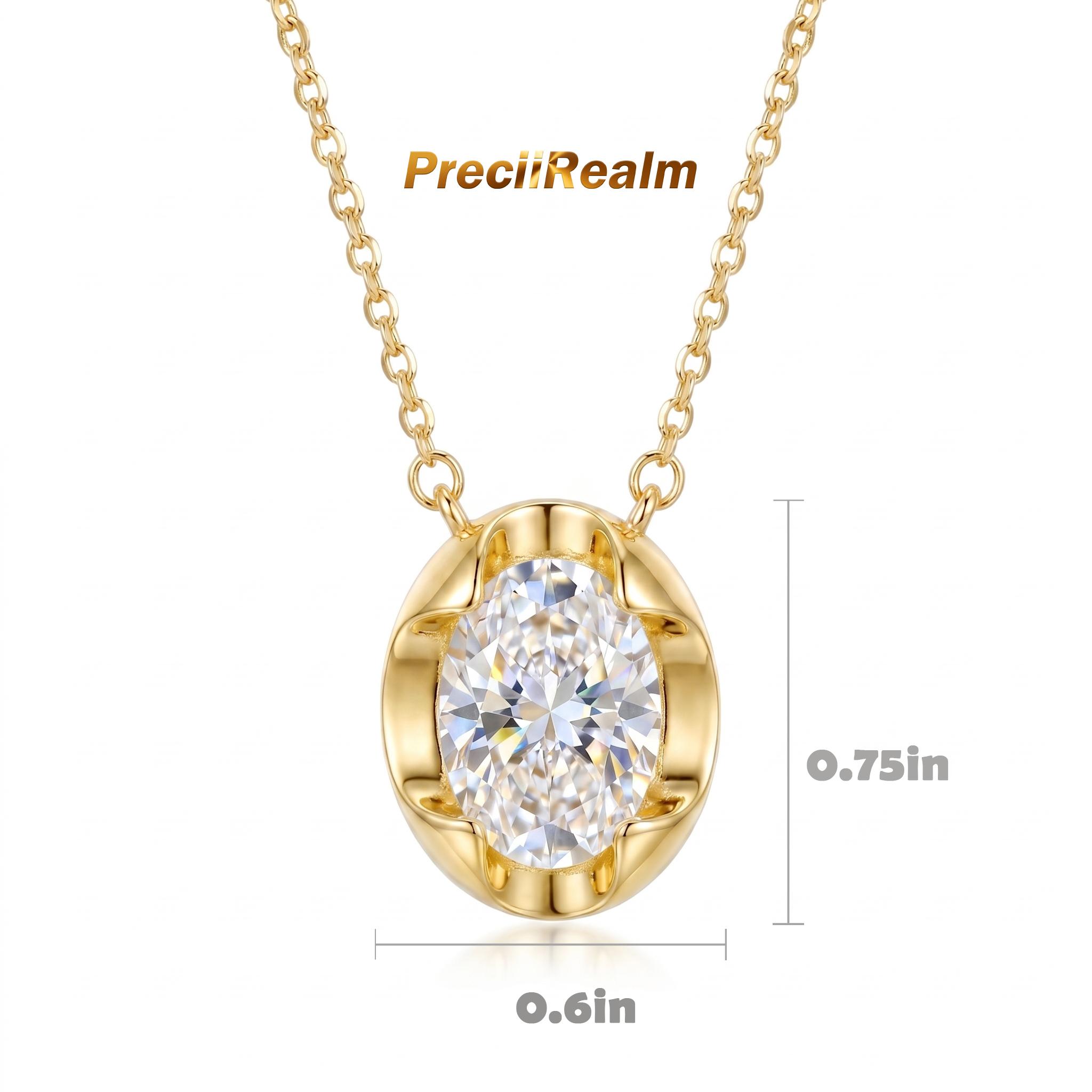 PreciiRealm 14K Gold Crystal Necklace Cubic Zirconia Dainty Choker Necklace, back of the diamond is engraved with a cross ,Fashionable Zircon Necklace for Women
