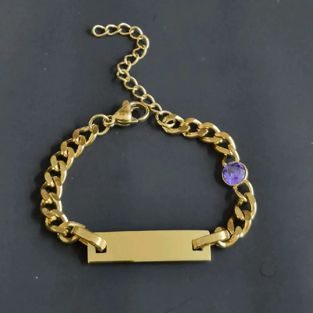 Purple Cuban Zirconia 6"